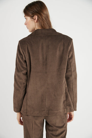 BLAZER FEMME AMPLE FANT VELOUR MARRON MARRON
