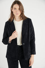 BLAZER FEMME AMPLE FANT VELOUR NOIR NOIR