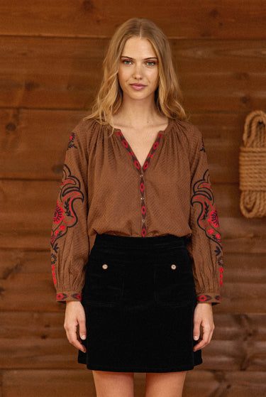BLOUSE FEMME BARLY NOISETTE NOISETTE