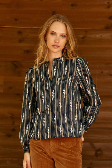 BLOUSE FEMME BLOYA MARINE/ECRU MARINE/ECRU