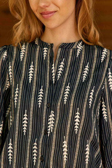 BLOUSE FEMME BLOYA MARINE/ECRU MARINE/ECRU