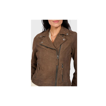 Blouson Oakwood Clips cuir marron – vue 3