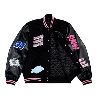 BLOUSON HOMME VARSITY JACKET SIMIL NOIR NOIR