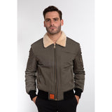 BLOUSON HOMME COL MOUTON KAKI KAKI