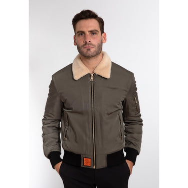 BLOUSON HOMME COL MOUTON KAKI KAKI