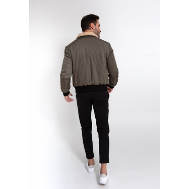 BLOUSON HOMME COL MOUTON KAKI KAKI