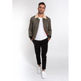 BLOUSON HOMME COL MOUTON KAKI KAKI