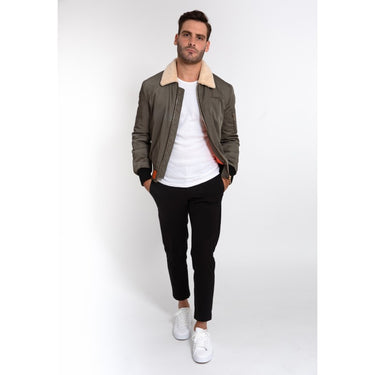BLOUSON HOMME COL MOUTON KAKI KAKI