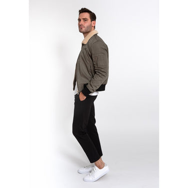 BLOUSON HOMME COL MOUTON KAKI KAKI
