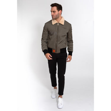 BLOUSON HOMME COL MOUTON KAKI KAKI