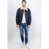 BLOUSON HOMME COL MOUTON MARINE MARINE
