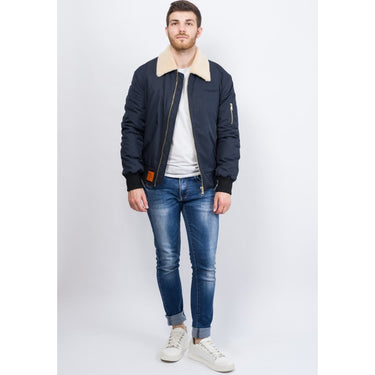 BLOUSON HOMME COL MOUTON MARINE MARINE