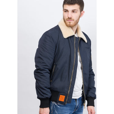 BLOUSON HOMME COL MOUTON MARINE MARINE