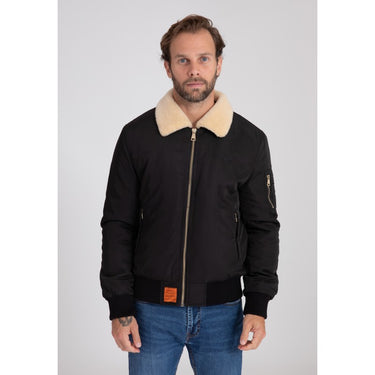 BLOUSON HOMME COL MOUTON NOIR NOIR