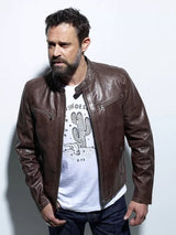 BLOUSON HOMME GAFINO LAMB VITA DARK COGNAC Dark Cognac