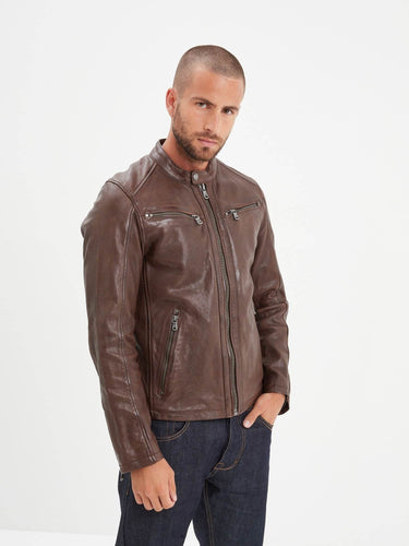 BLOUSON HOMME GAFINO LAMB VITA MARRON MARRON