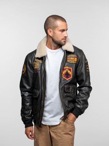 BLOUSON HOMME MOCK LAMB ERMIS NOIR NOIR