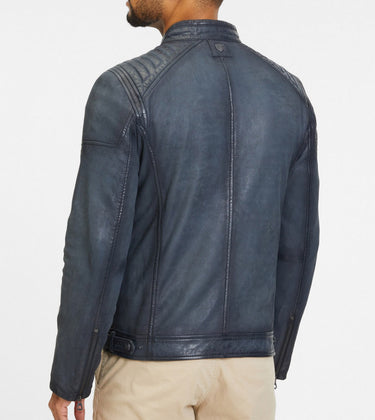 BLOUSON HOMME BIKER BLEU BLEU