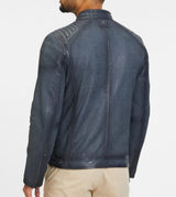 BLOUSON HOMME BIKER BLEU BLEU