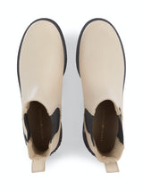 BOTTES FEMME CASUAL LEATHER FLAT CREME CREME