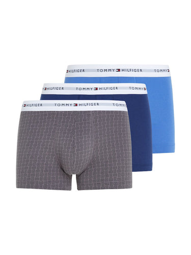 BOXERS HOMME 3P TRUNK PRINT BLEU BLEU