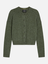 CARDIGAN FEMME FUZZY RELAXED VERT VERT