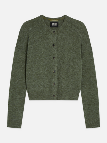 CARDIGAN FEMME FUZZY RELAXED VERT VERT