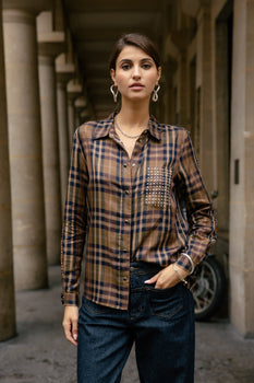 CHEMISE FEMME CALI CHECKS CINNAMON CINNAMON