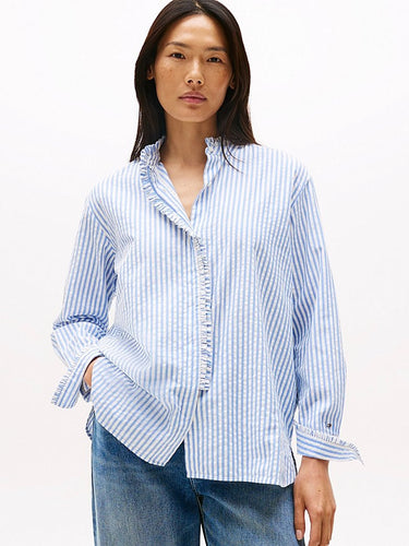 CHEMISE FEMME SEERSUCKER RUFFLE CIEL CIEL