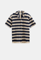 CHEMISE HOMME AKLEANDER ECRU/MARINE ECRU/MARINE