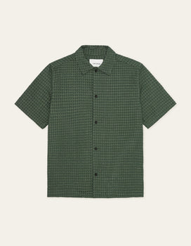 CHEMISE HOMME CHECK SEERSUCKER VERT VERT