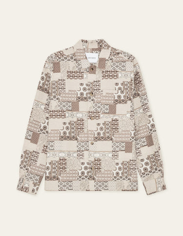 CHEMISE HOMME LAYTON PATCHWORK JACQUARD BEIGE BEIGE