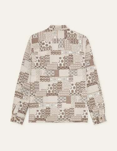 CHEMISE HOMME LAYTON PATCHWORK JACQUARD BEIGE BEIGE