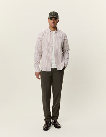 CHEMISE HOMME LIGHT OXFORD STRIPED ROUGE ROUGE
