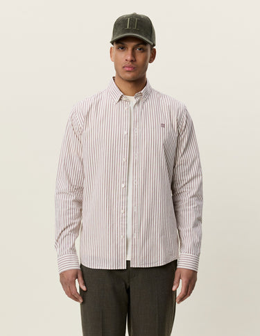 CHEMISE HOMME LIGHT OXFORD STRIPED ROUGE ROUGE