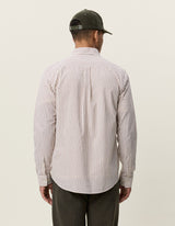 CHEMISE HOMME LIGHT OXFORD STRIPED ROUGE ROUGE