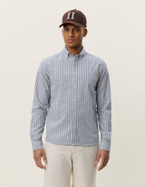 CHEMISE HOMME STRIPE COTT MARINE MARINE