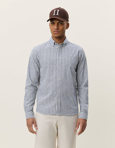 CHEMISE HOMME STRIPE COTT MARINE MARINE