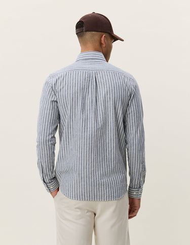 CHEMISE HOMME STRIPE COTT MARINE MARINE