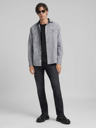 CHEMISE HOMME CHAMBRAY FLAMMÉ GRIS CLAIR GRIS CLAIR