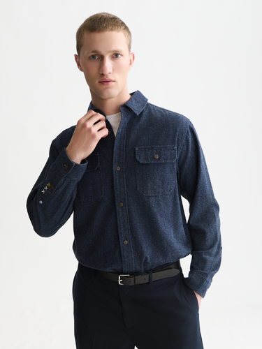 CHEMISE HOMME DENIM FLANNEL RELAXED MARINE MARINE