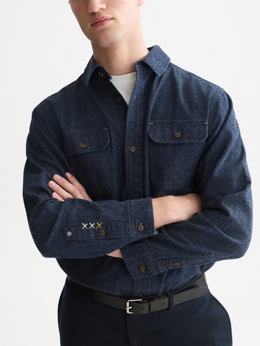 CHEMISE HOMME DENIM FLANNEL RELAXED MARINE MARINE