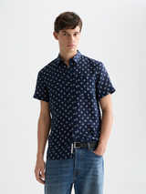 CHEMISE HOMME PRINTED LINEN MARINE MARINE