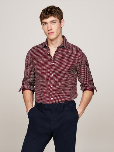 CHEMISE HOMME BRUSHED PRINT SF SHI ROUGE ROUGE