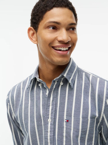 CHEMISE HOMME FLANNEL STRIPE RF SH MARINE MARINE