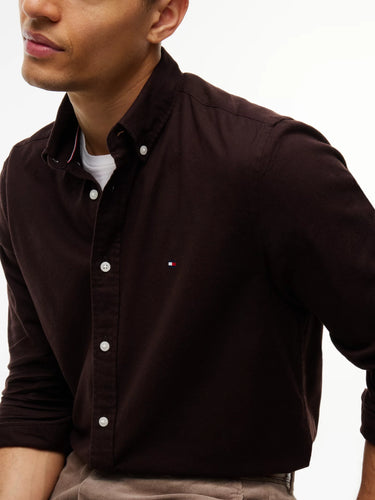 CHEMISE HOMME FLEX FLANNEL SOLID R MARRON MARRON