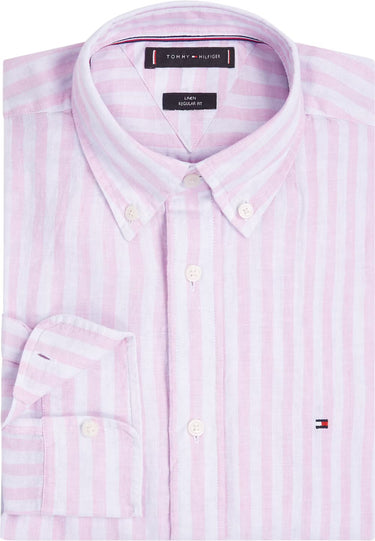 CHEMISE HOMME LINEN ESSENTIAL STRI ROSE ROSE