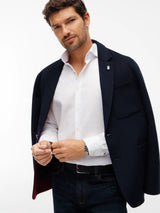 CHEMISE HOMME NY FLEX COLLAR DOBBY BLANC BLANC