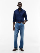 CHEMISE HOMME NY FLEX COLLAR SOLID MARINE MARINE