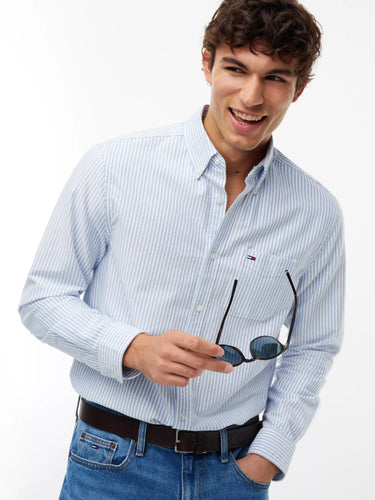 CHEMISE HOMME REG STRIPE OXFORD BLEU BLEU